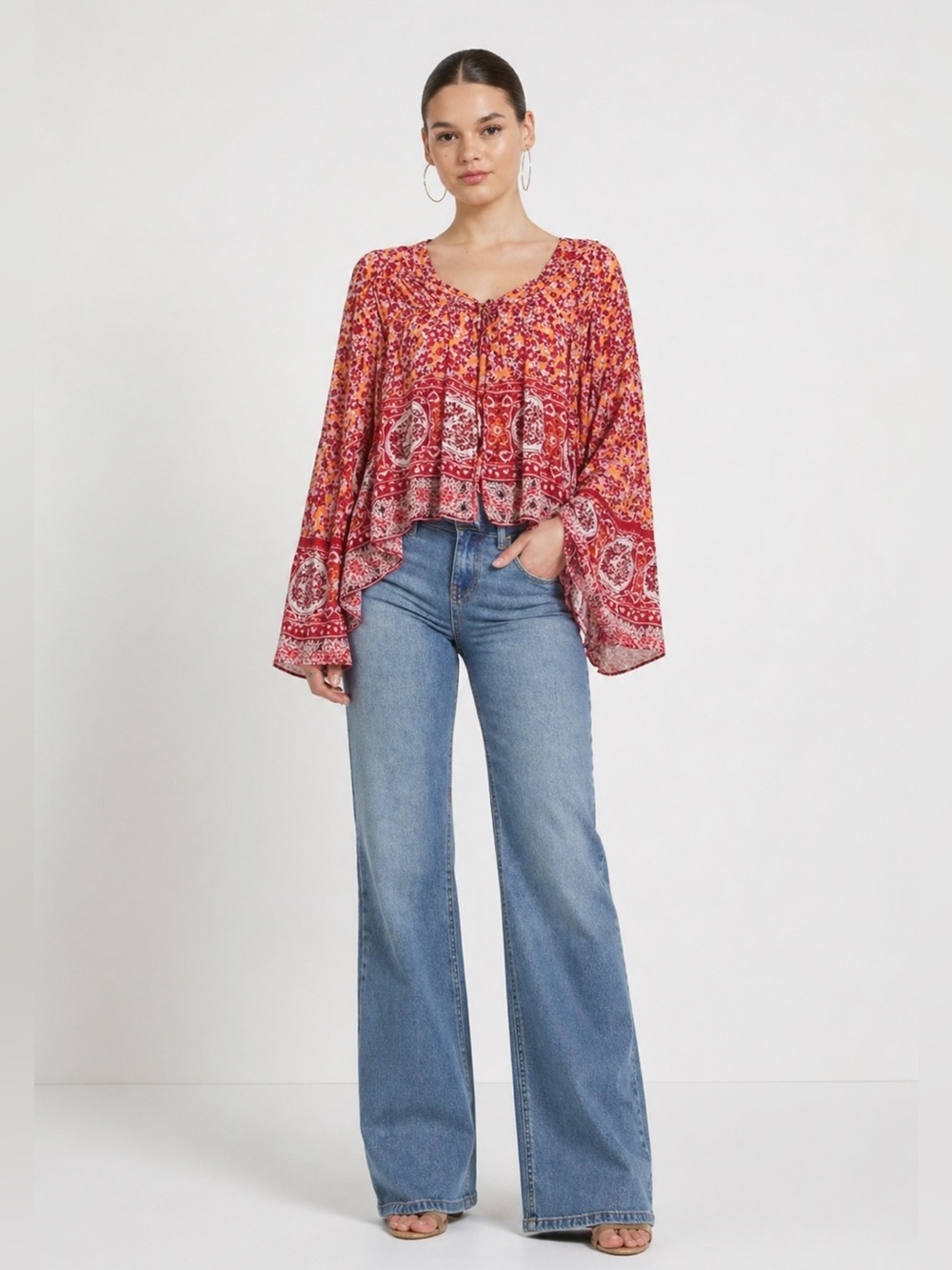 🇺🇸FIRM PRICE🇺🇸Free people Lorriane Tiered Kimono top